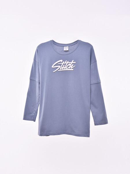 REMERA STITCH PALM GRIS