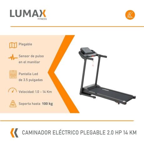 Caminador Electrico Lumax Plegable fitness 2.0 HP 14 km/h Caminador Electrico Lumax Plegable fitness 2.0 HP 14 km/h