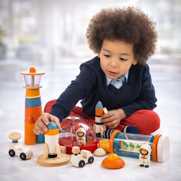 Tender Leaf Toys Set Astronaura Espacio Niños Juguete Madera Tender Leaf Toys Set Astronaura Espacio Niños Juguete Madera