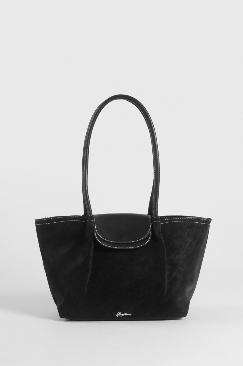 Bandolera con tapa - negro 