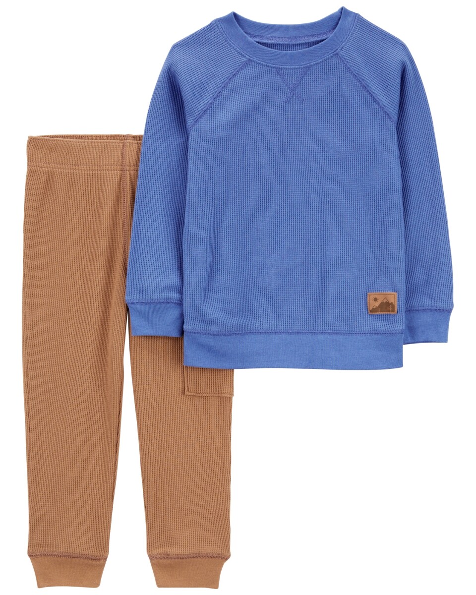 Set dos piezas de algodón térmico, pantalón y buzo 