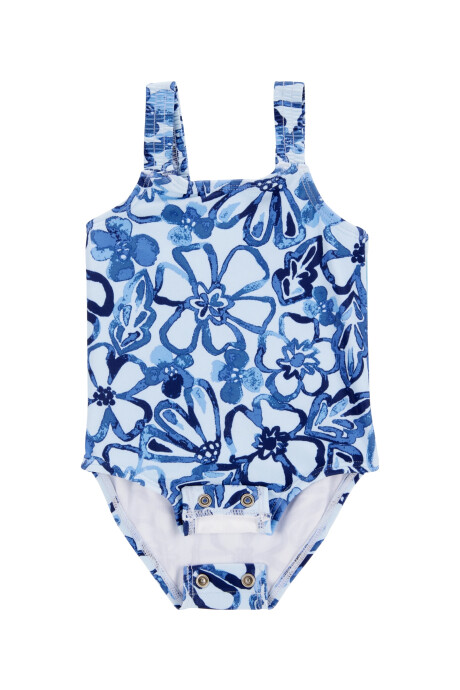 Malla de baño una pieza, con protección UPF 50+, diseño floral Sin color