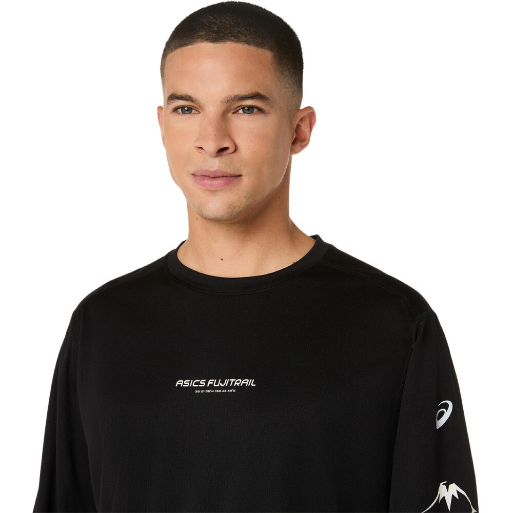 Polo Running Fujitrail Logo LS Top Hombre Performance Black/carrier Grey/cool Grey