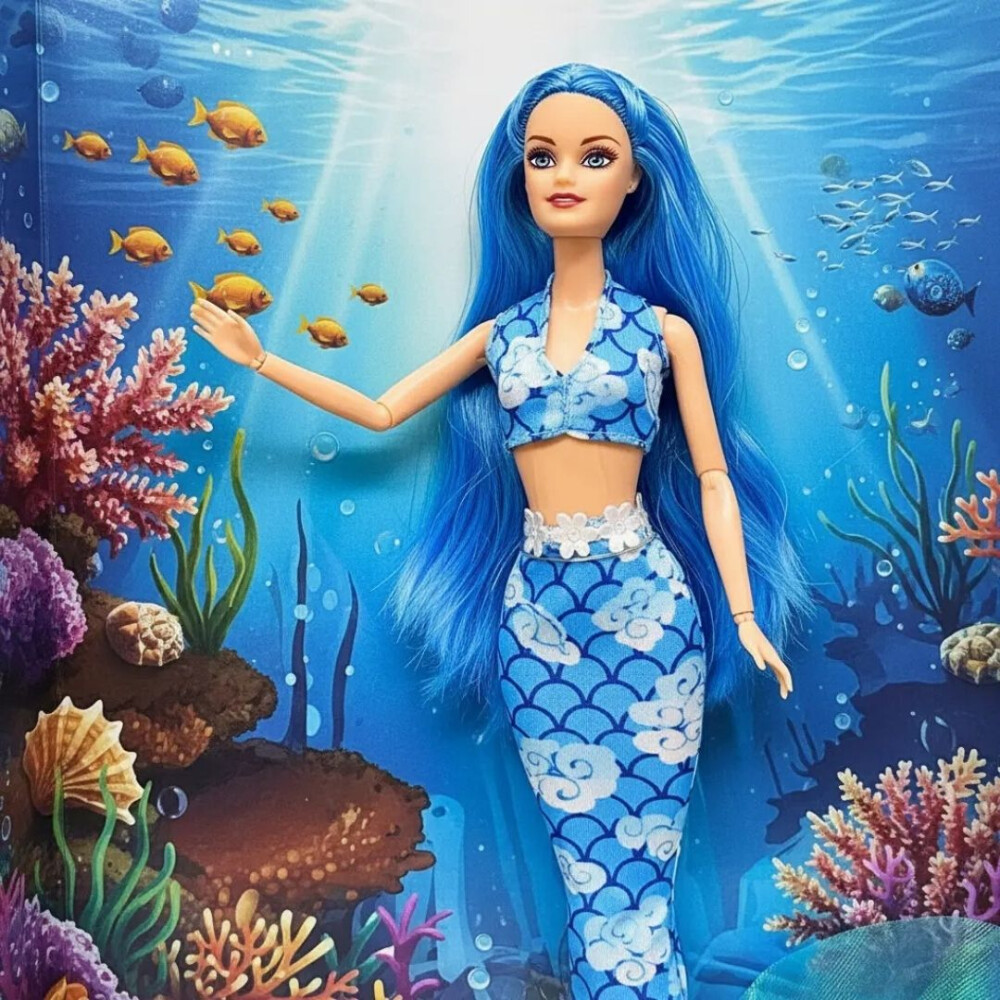 Muñeca Sirena Articulada Sirena Az