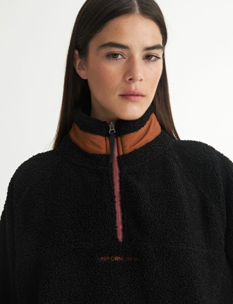 Campera sherpa Teddy Negro