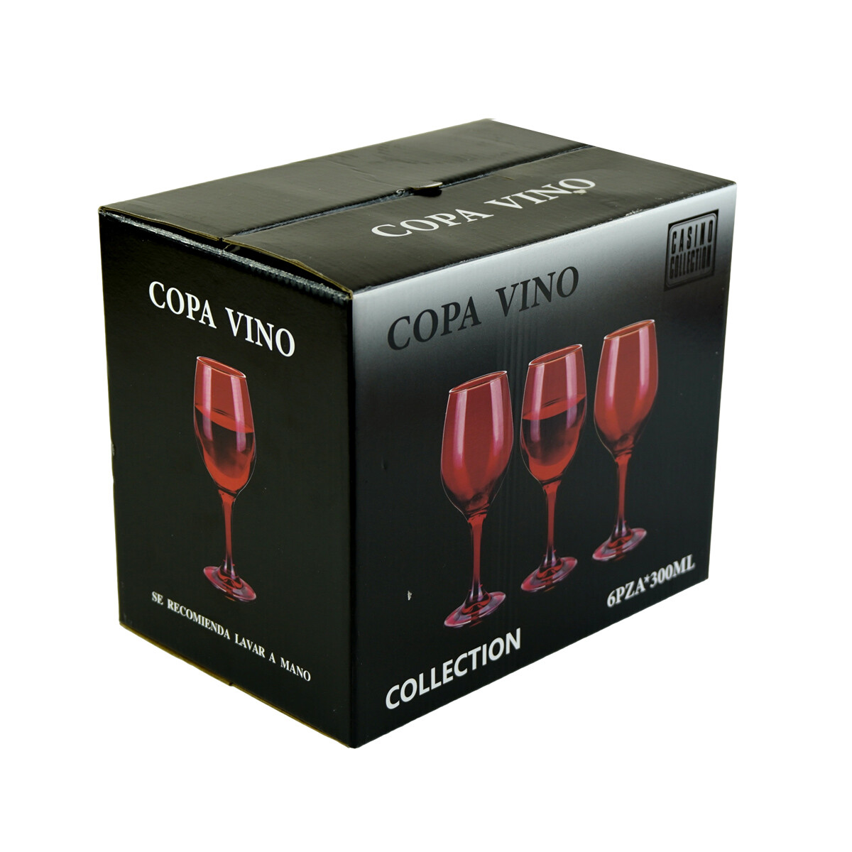 COPA VINO X6UDS VIDRIO ROJO 