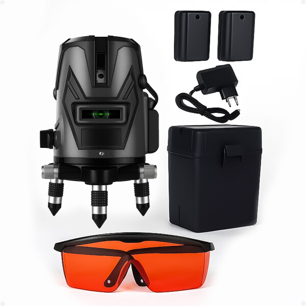 Nivel Laser Verde 5 Líneas Autonivelante 360 Trípode + Accesorios Nivel Laser Verde 5 Líneas Autonivelante 360 Trípode + Accesorios
