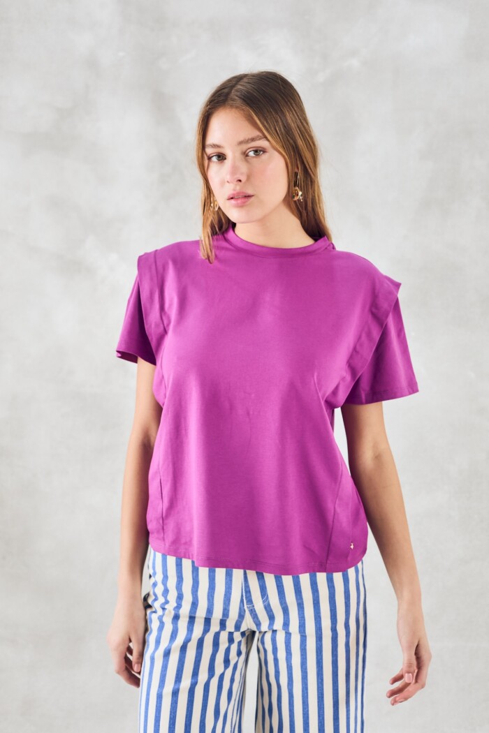 Remera Algodón Peinado Magenta