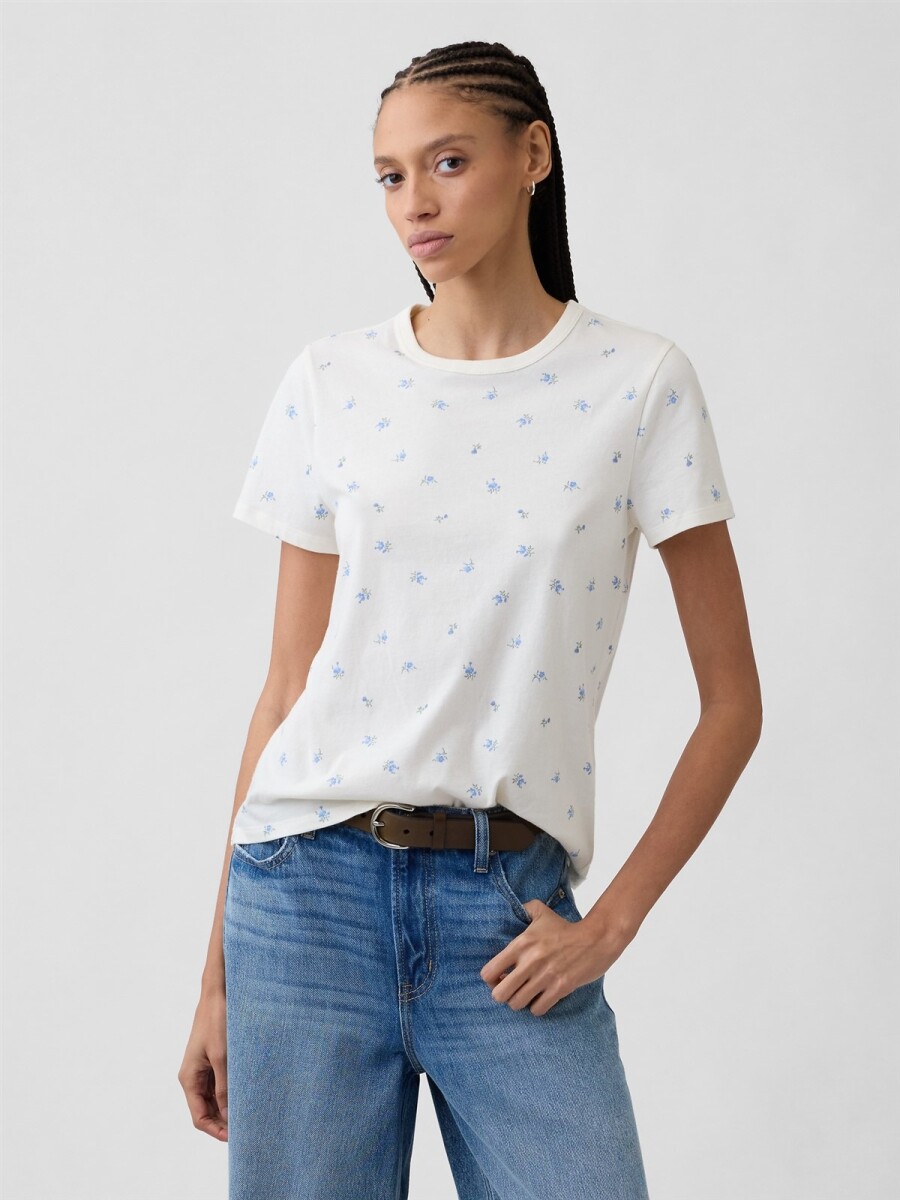 Remera Manga Corta Mujer - Purple Floral 