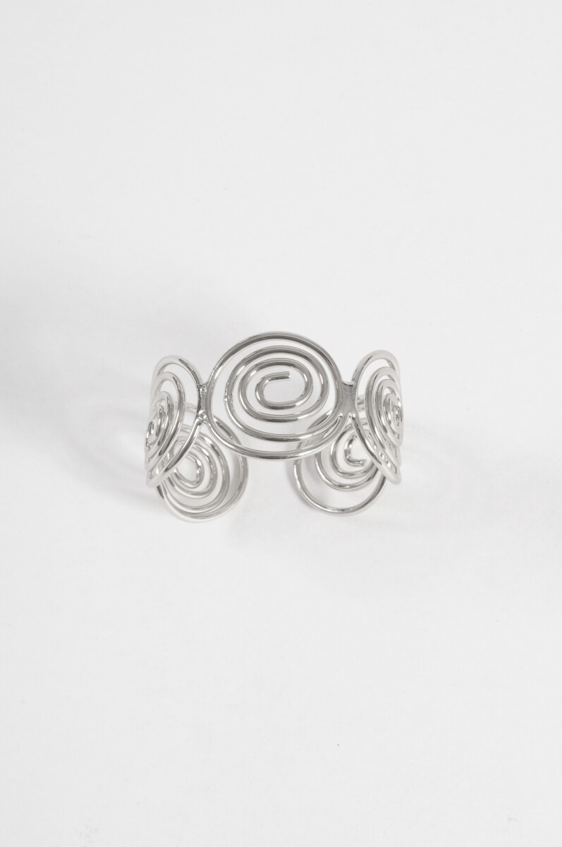 Pulsera cuff espiral - plateado 