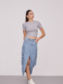 Remera Flored Gris Melange Medio