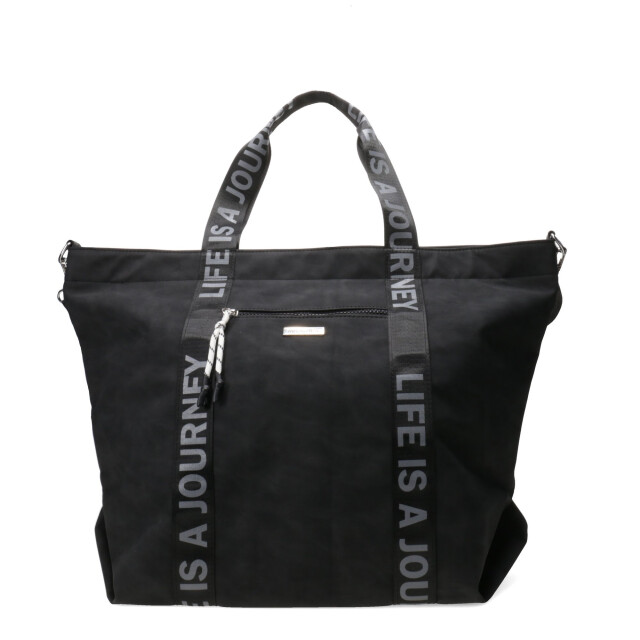 Bolso Miss Carol Ravi Con Asa Estampada Negro