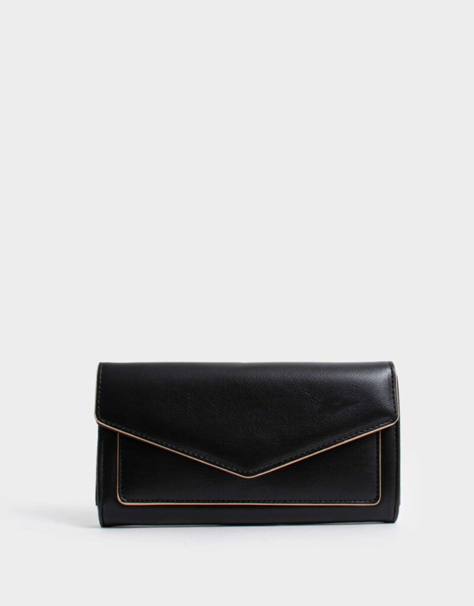 Billetera Fichero Solapa - Negro 