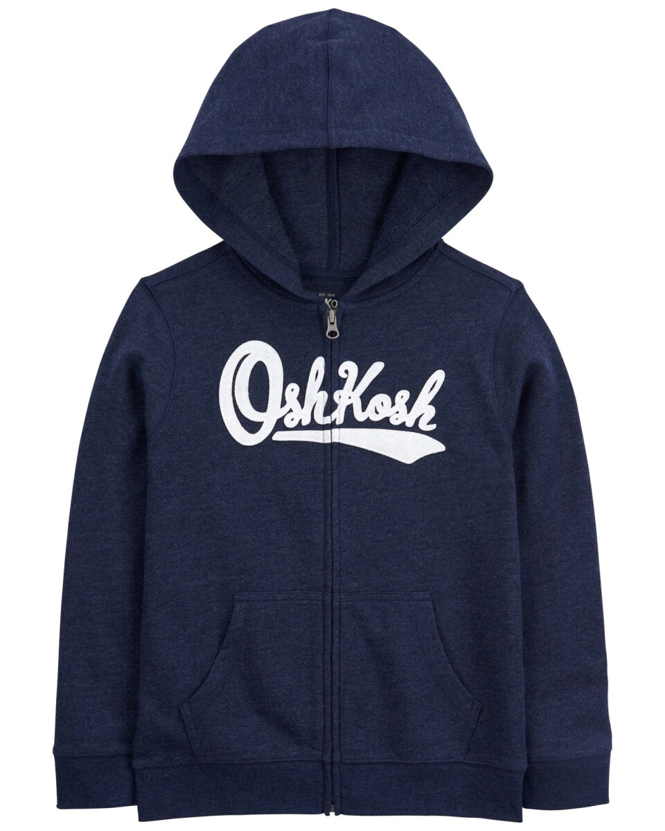 Campera de algodón, con capucha y logo. Talles 6-14 