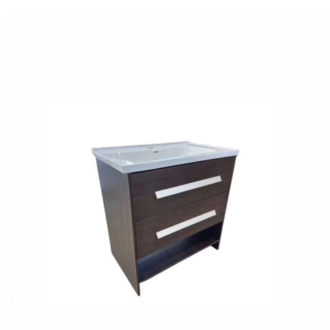 Mueble de baño de pie Lucania Nogal 80 cm con Bacha de Loza Mueble De Baño De Pie Lucania Nogal 80 Cm Con Bacha De Loza