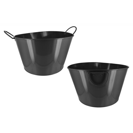 Balde negro de metal para botellas 38x30x23cm Balde negro de metal para botellas 38x30x23cm