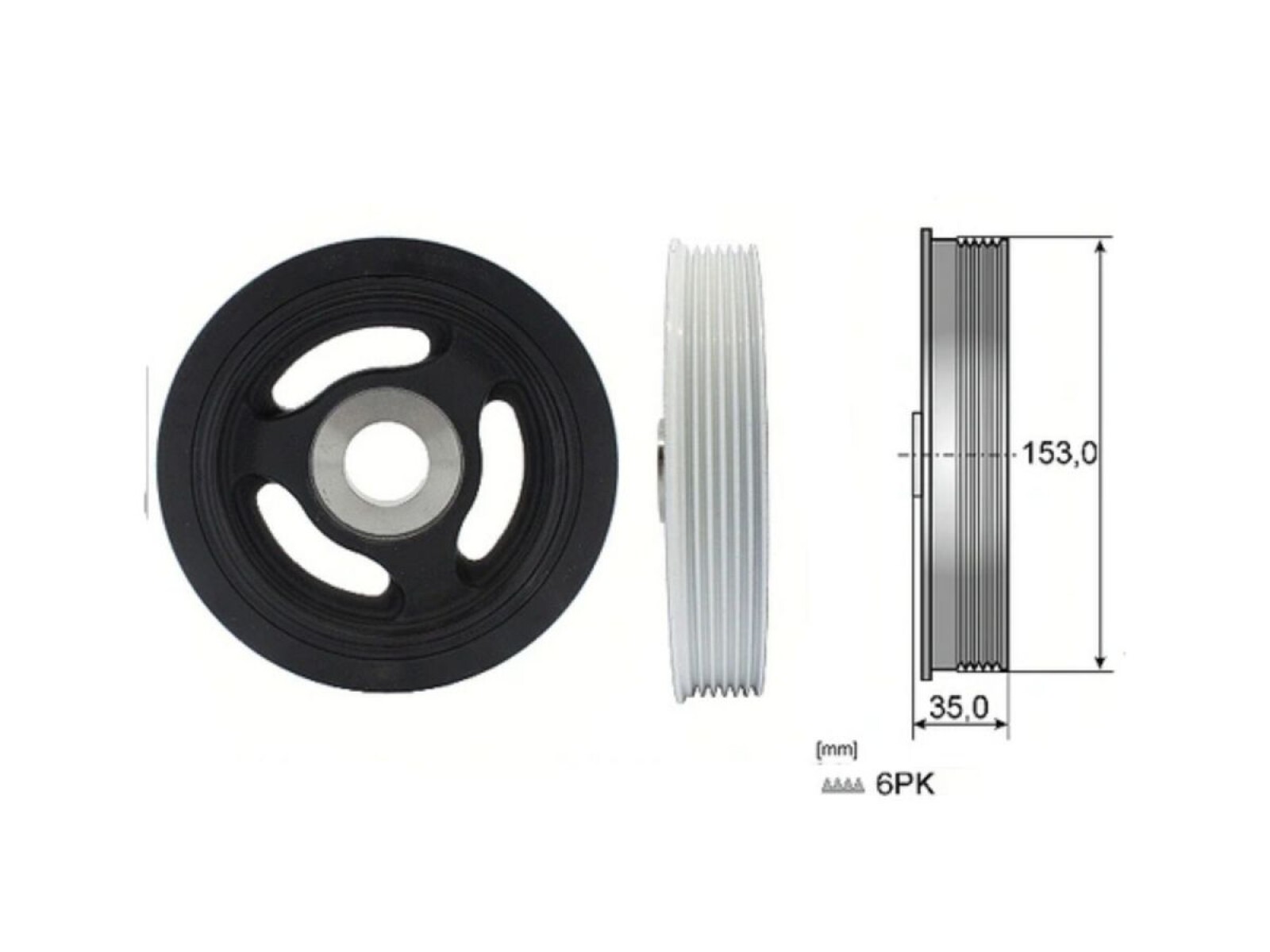 Polea Damper Chev Corsa Citroen C3/Berlingo/C4/C3 Aircross/Jumpy/C-Elysee/C4 Cactus Opel Grandland/Combo/Corsa Peug 2008 Ii/P 