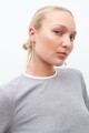 Remera canalé bicolor gris melange