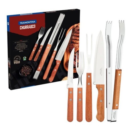 Juego de 15 Cubiertos para Asado Tramontina Churrasco Juego de 15 Cubiertos para Asado Tramontina Churrasco