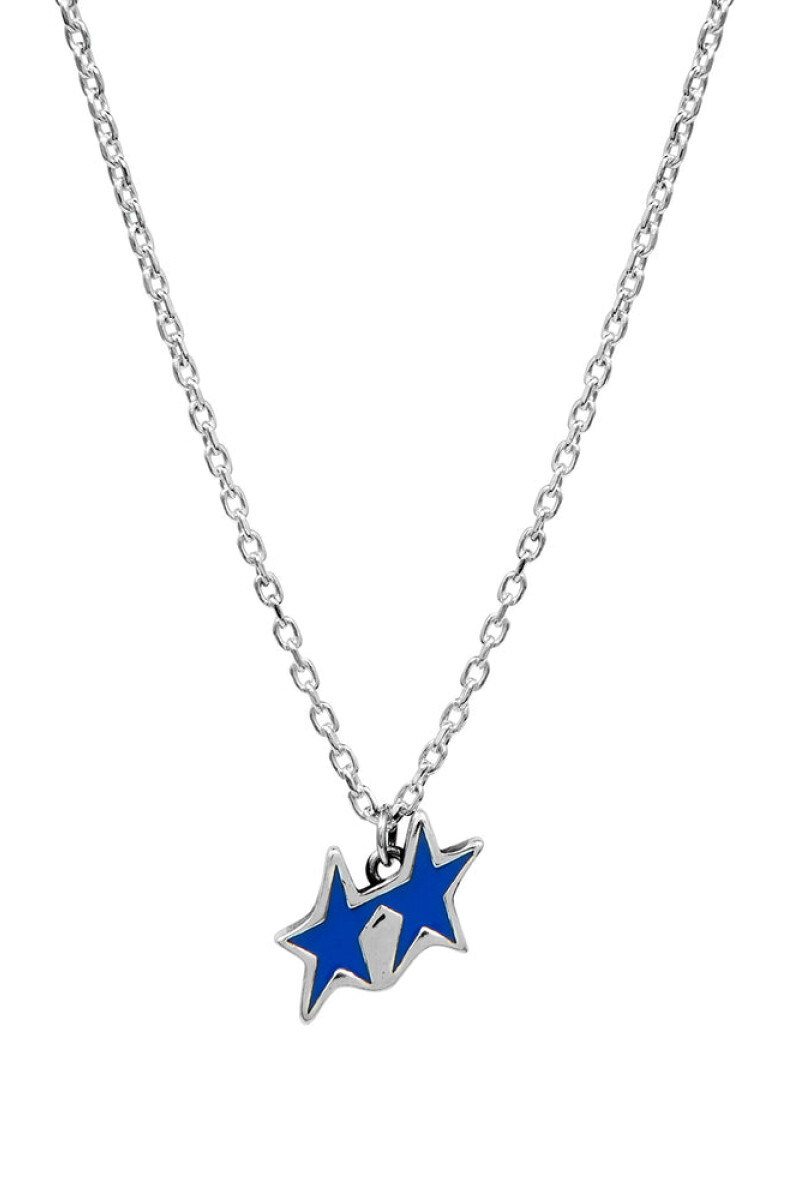Tilted Enameled Necklace Plata