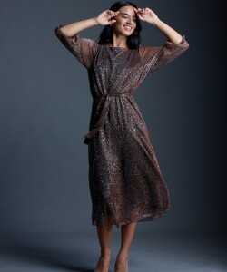 Vestido Lurex Lentejuelas DORADO