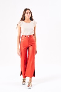 Wide Leg Metalizado Rojo