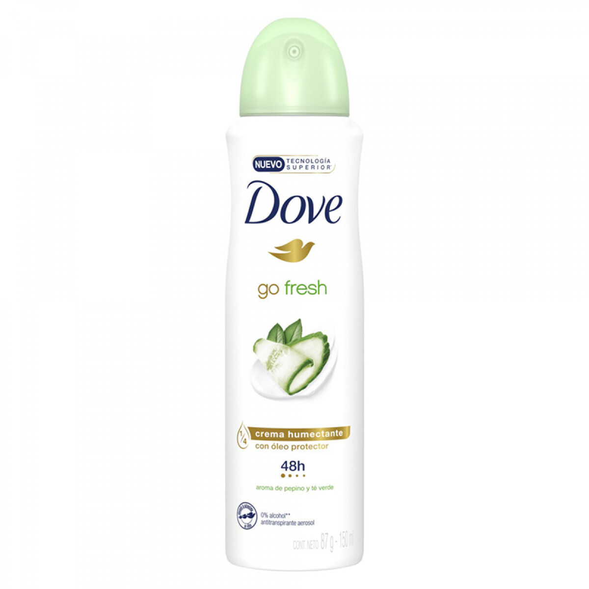 Desodorante en aerosol Dove - go fresh pepino y te verde 