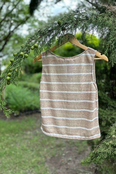 Musculosa Loica Beige y Blanco