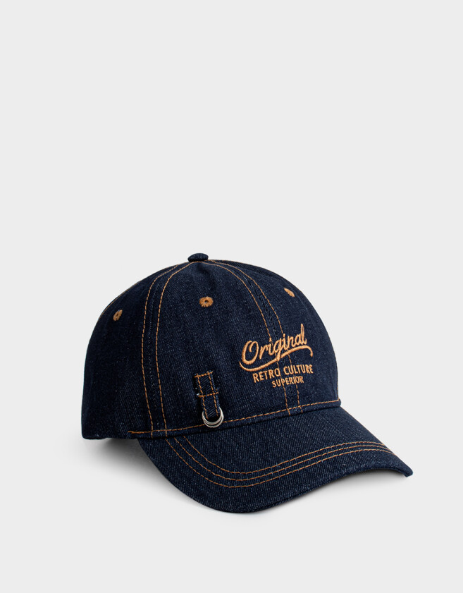 Caps Gorra Denim Bordada - Azul Gastado