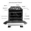 COCINA DECORATTO VETRO 5H SUPER GAS INOX *610000910 * Cocina Decoratto Vetro 5h Super Gas Inox *610000910 *