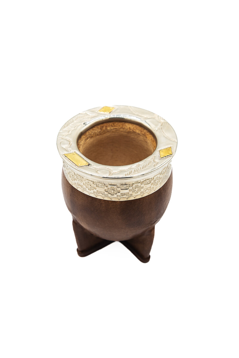 MADE IN URUGUAY MATE IMPERIAL ALPACA Y BRONCE 2.0 MARRON