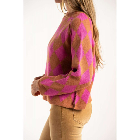 Sweater Rombos Fucsia