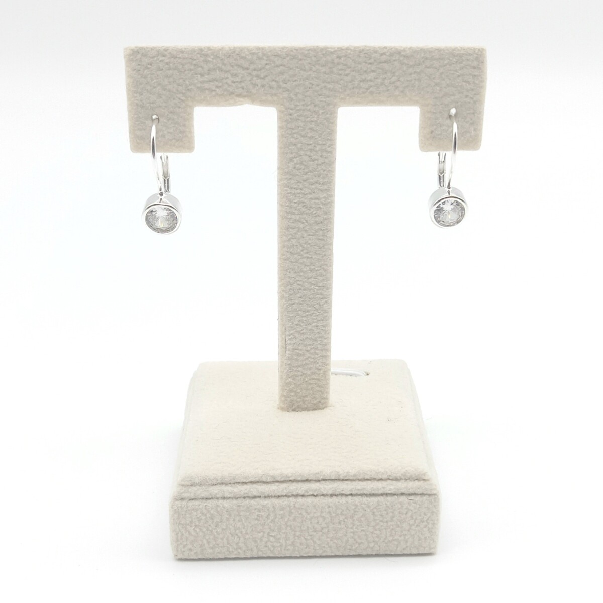 Par de caravanas de plata 95 con circonias, PUNTO DE LUZ. 