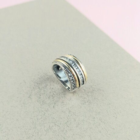 Anillo de plata 925 y double en oro 18 ktes. Modelo, NORIESKA. Anillo de plata 925 y double en oro 18 ktes. Modelo, NORIESKA.