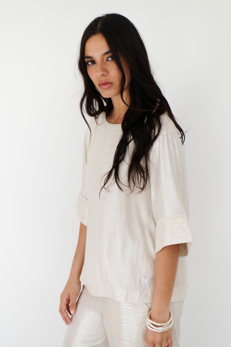 BLUSA LINO GLOW NATURAL