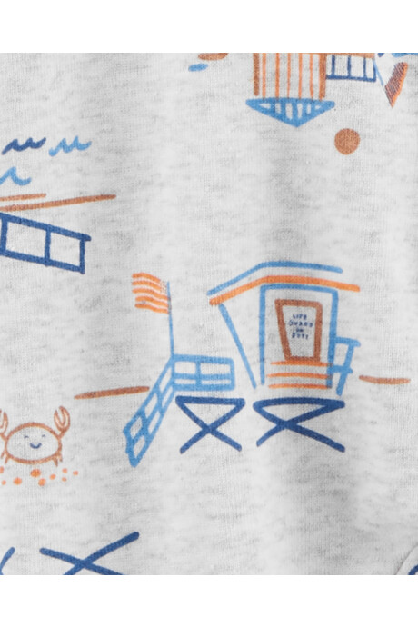 Pack dos pijamas de algodón con pie y doble cierre Sin color