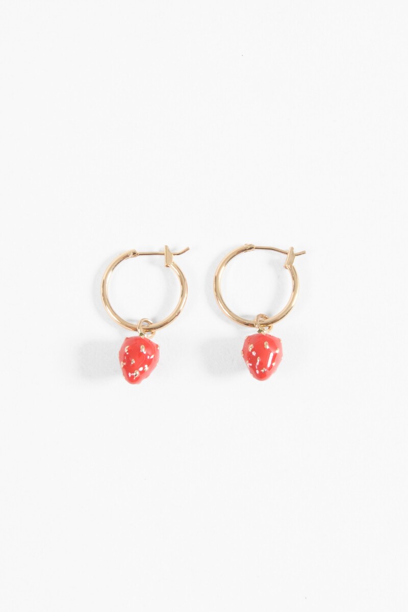 Aros dije frutilla dorado