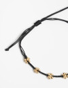 Pulseras Flexibles Cordón Pulsera Con Cordón Y Flores - Dorado