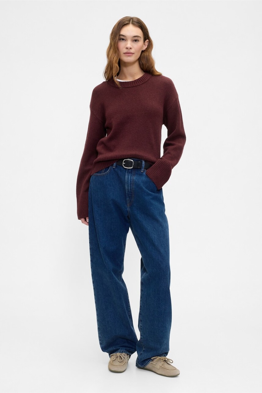 Buzo Cashsoft Mujer Deep Rouge Heather