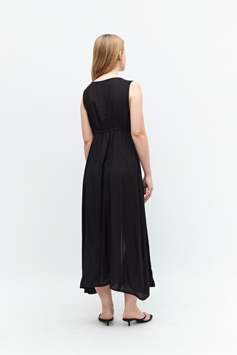 Maxi vestido con botones negro