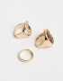 Sets Anillos Metal Anillos Set X3 De Metal - Dorado