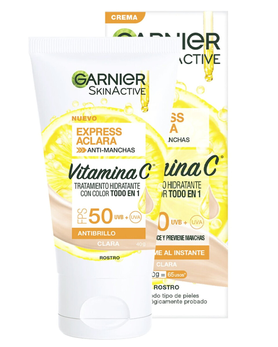 Tratamiento hidratante con color Todo en Uno Garnier Express con vitamina C- Tono Claro 