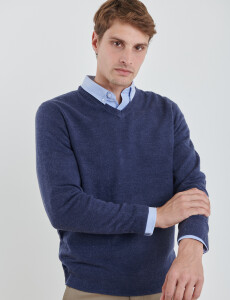 470313 SWEATER V HARRINGTON URBAN Azul Melange