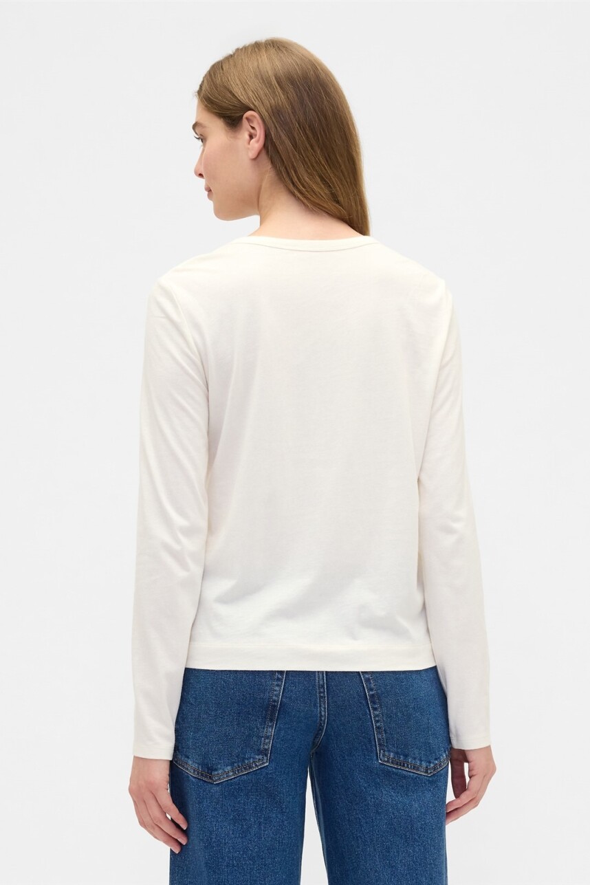 Remera Logo Gap Mujer Ivory Frost