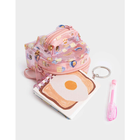 Set De Librería En Mini Mochilita Rosa Claro