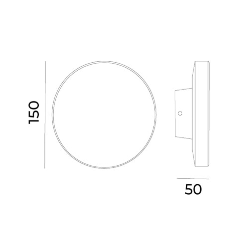 Aplique de pared LED, redondo negro IP65 8W 3000K AO1115