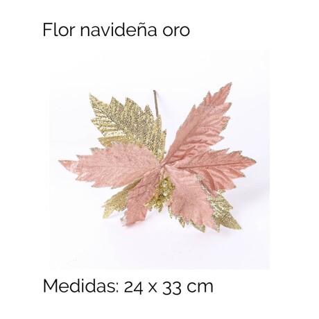 Flor Navideña Con Oro 24x33 Cm Unica