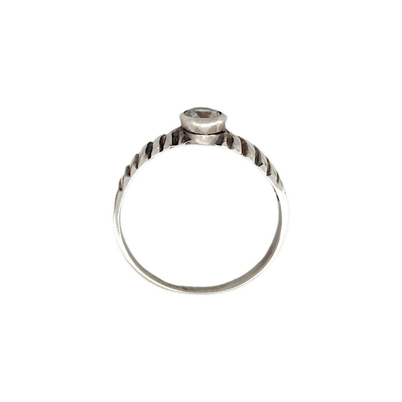 Anillo Solitario-Plata 950-Piedra Zirconia-AN3453 conpiedra