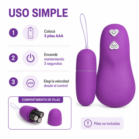 Huevo Vibrador Con Control Remoto Violeta