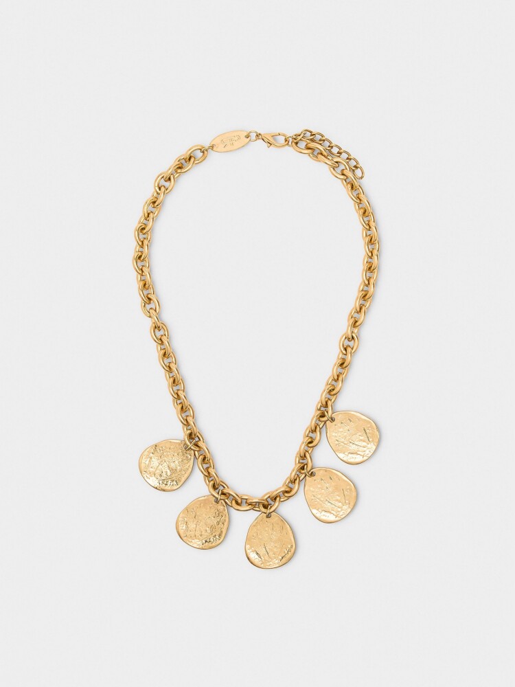 Collar De Eslabones Colgantes Ovalados dorado